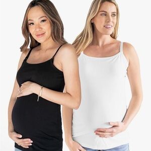 Kindred Bravely Organic Cotton Camisole Set - Black and White